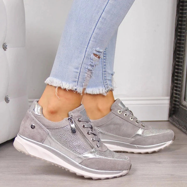 Women’s Wedge Platform Sneakers with Side Zipper
