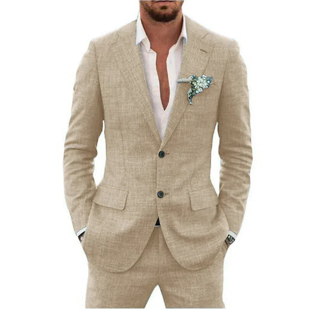 Men’s Slim-Fit Two-Piece Suit Set
