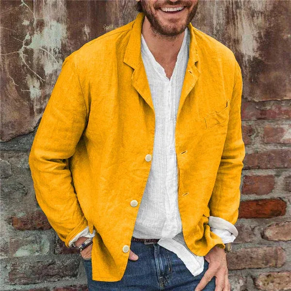 Men’s Button-Up Jacket with Collar