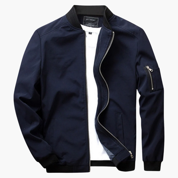 Men's Bomber Jacket with Zippered Pocket