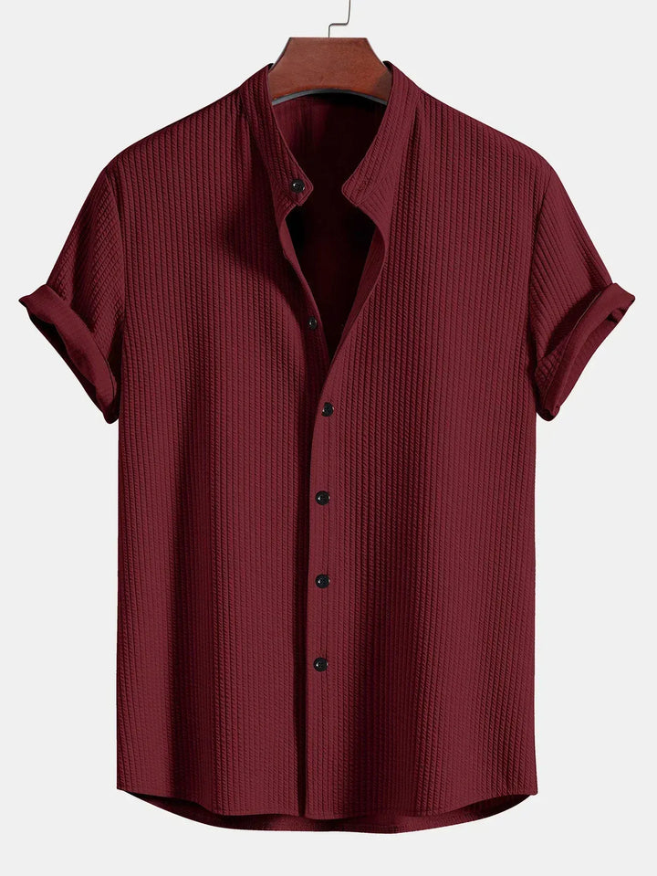 Men’s Short-Sleeve Band Collar Shirt