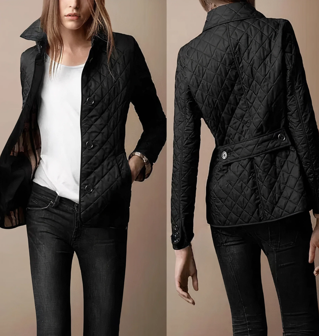 Women’s Quilted Jacket with Button Front