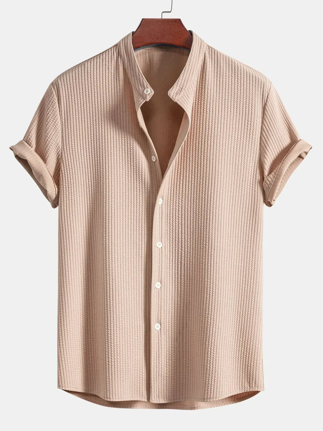 Men’s Short-Sleeve Band Collar Shirt