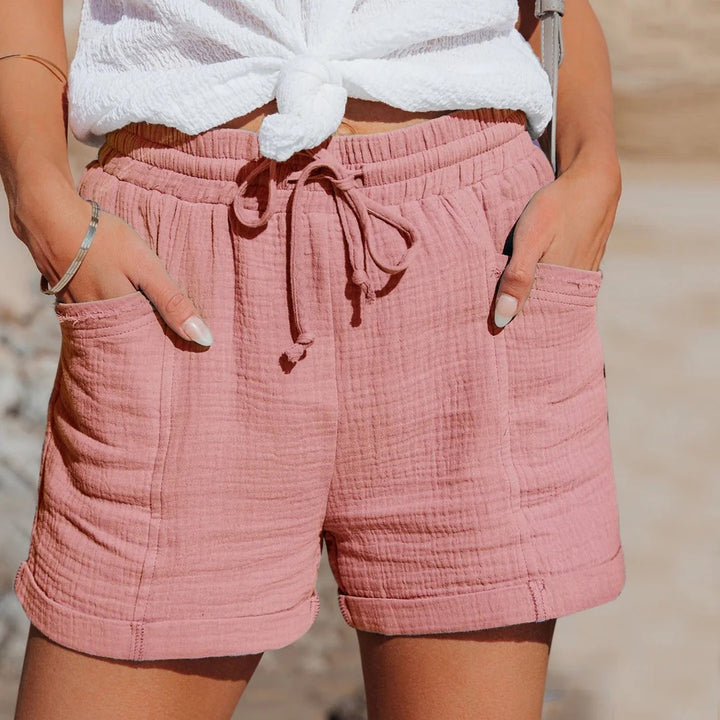 Women's High-Waist Shorts with Drawstring