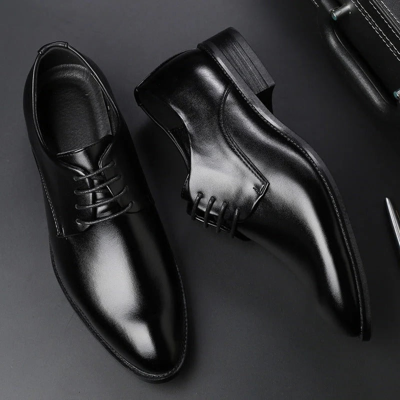 Men’s Pointed-Toe Lace-Up Dress Shoes