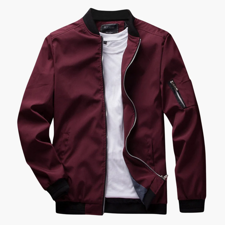 Men's Bomber Jacket with Zippered Pocket