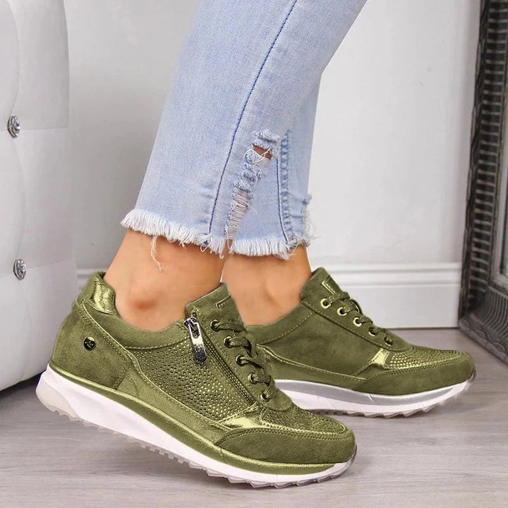 Women’s Wedge Platform Sneakers with Side Zipper