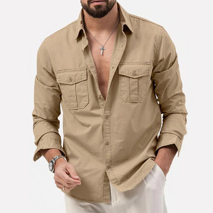 Men | Cargo shirt with chest pockets and straight fit