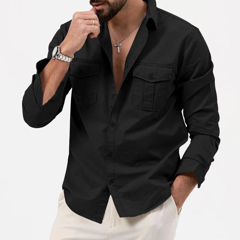 Men | Cargo shirt with chest pockets and straight fit