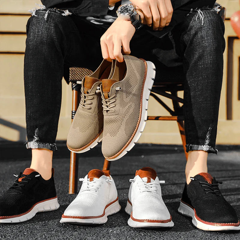 Men | Casual sneakers with knit details and patterned sole