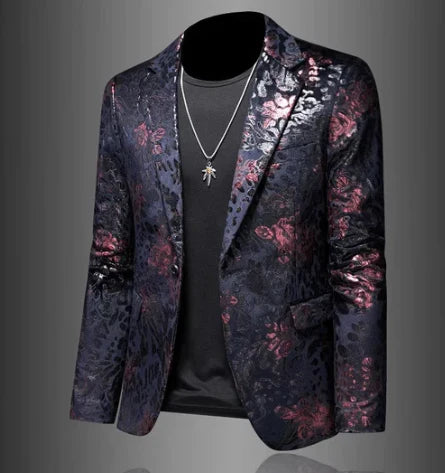 Men’s Blazer with Single Button and Pattern