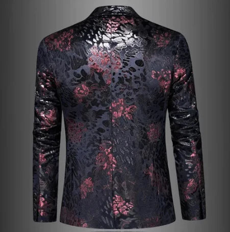 Men’s Blazer with Single Button and Pattern