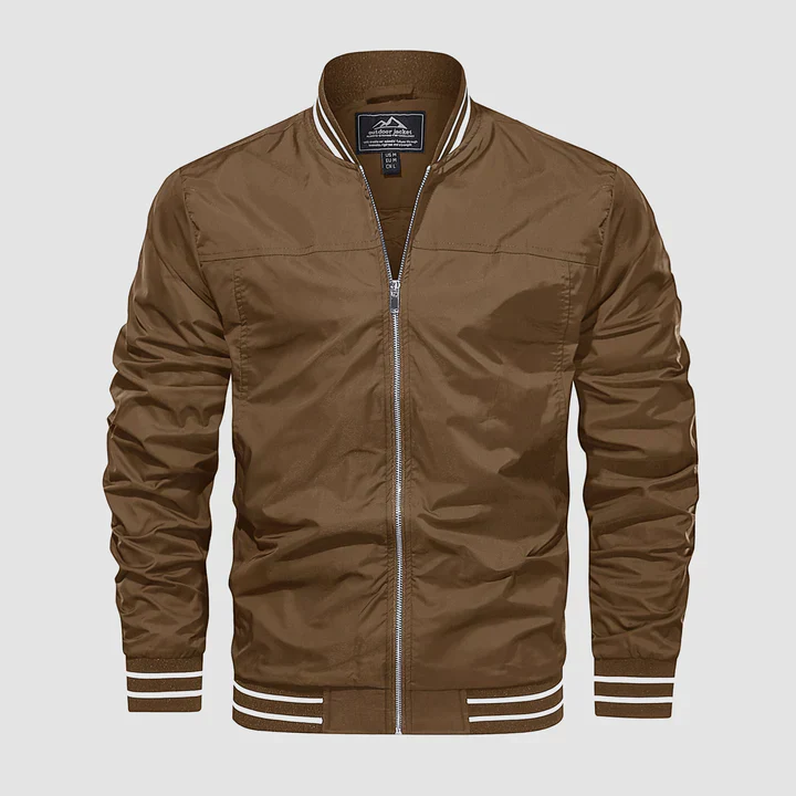 Men’s Bomber Jacket with Ribbed Trim