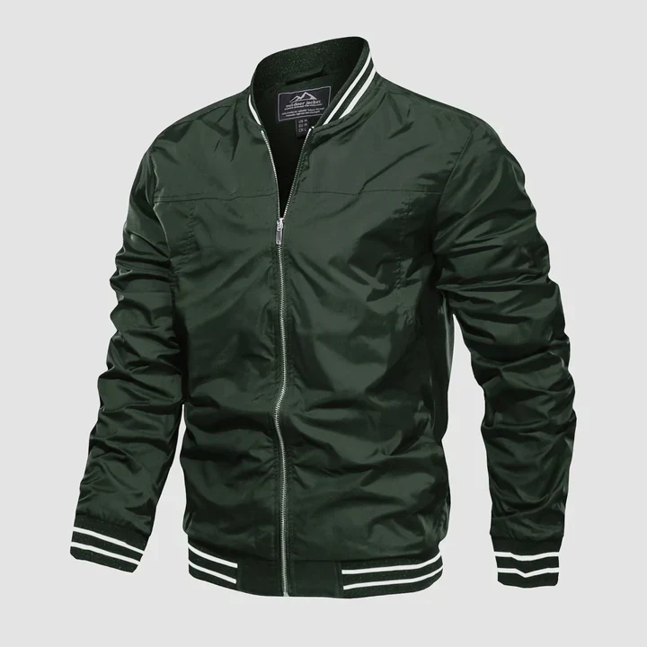 Men’s Bomber Jacket with Ribbed Trim