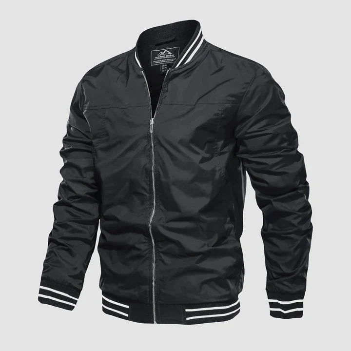 Men’s Bomber Jacket with Ribbed Trim