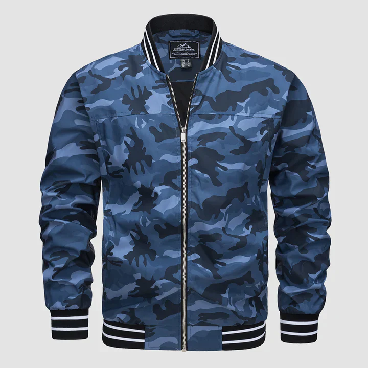 Men’s Bomber Jacket with Ribbed Trim