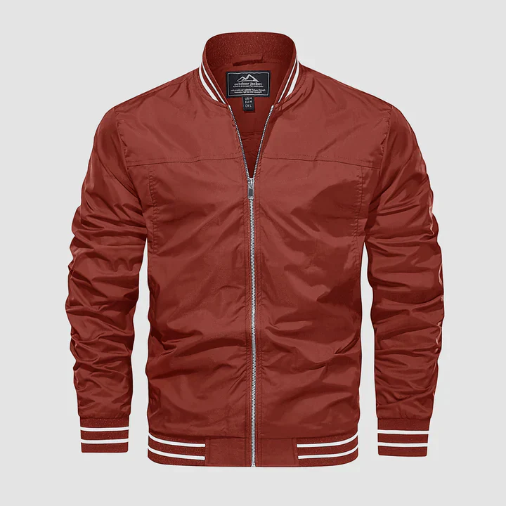Men’s Bomber Jacket with Ribbed Trim