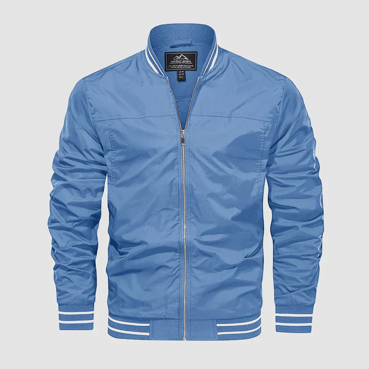 Men’s Bomber Jacket with Ribbed Trim