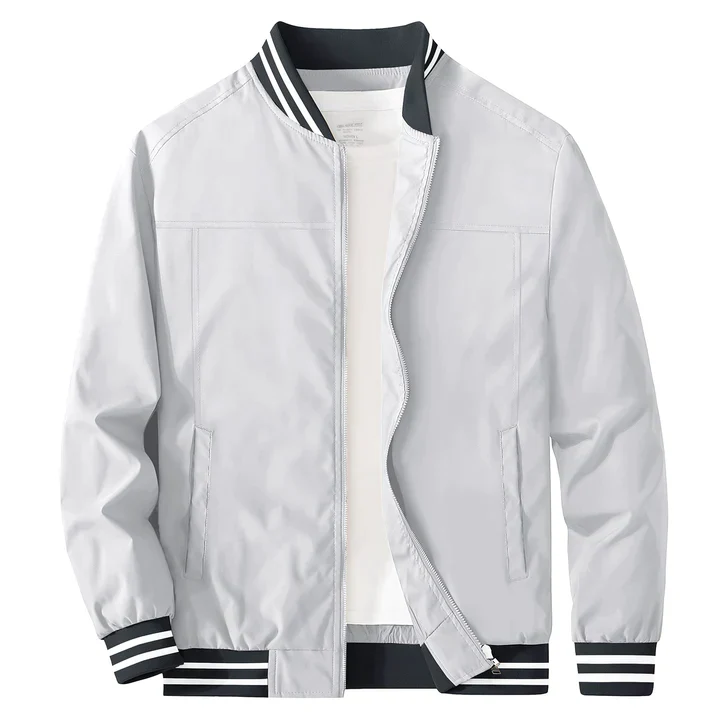 Men’s Bomber Jacket with Ribbed Trim