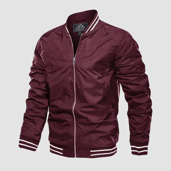 Men’s Bomber Jacket with Ribbed Trim