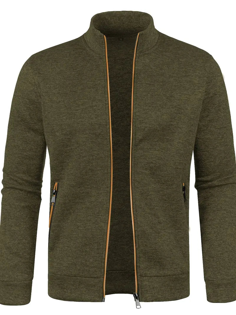 Men’s Full-Zip Jacket with Stand-Up Collar