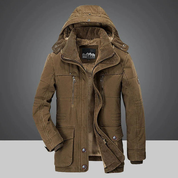 Men’s Hooded Jacket with Multiple Closures