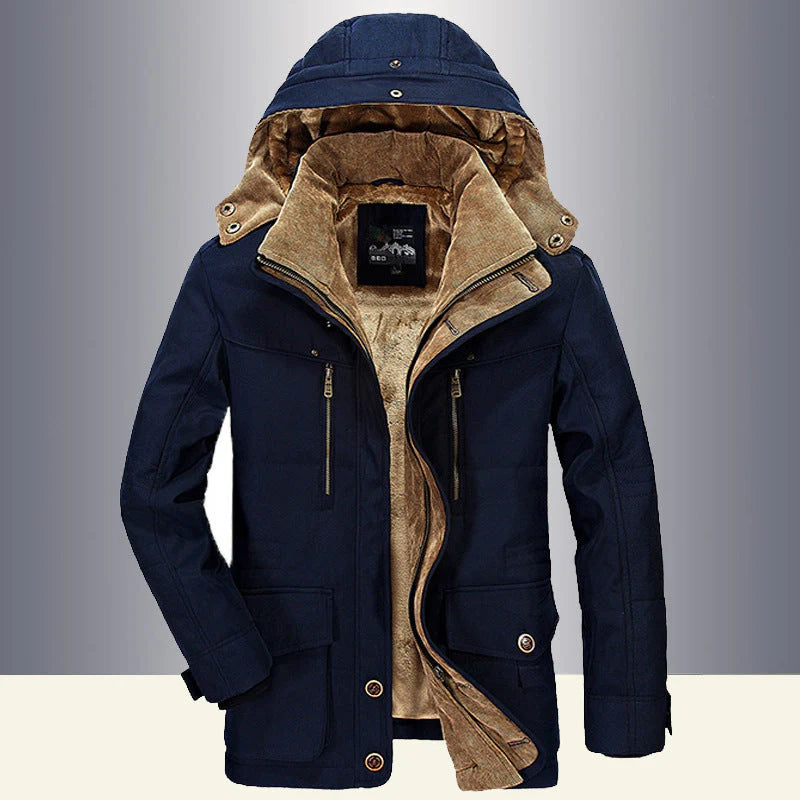 Men’s Hooded Jacket with Multiple Closures