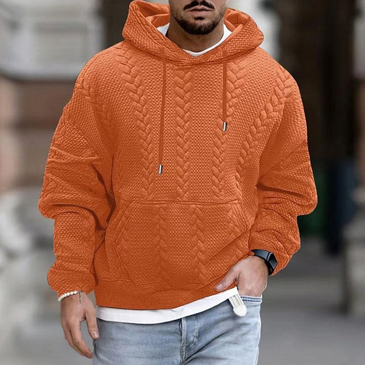 Men’s Hoodie with Cable Knit Pattern