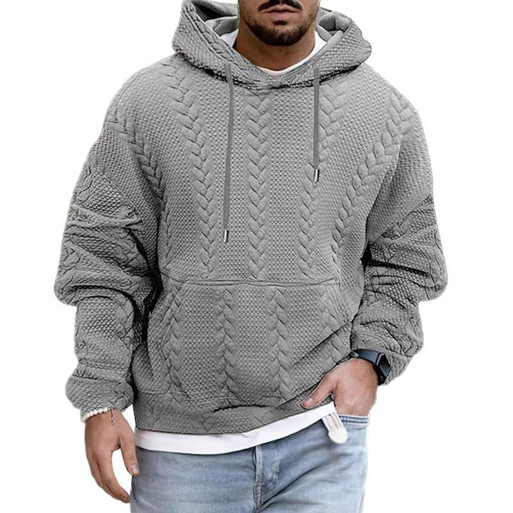 Men’s Hoodie with Cable Knit Pattern