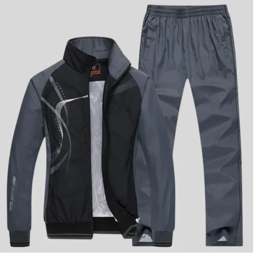 Men’s Jacket and Trousers Set with Graphic Print