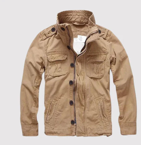 Men’s Jacket with Button Closure and Multiple Pockets