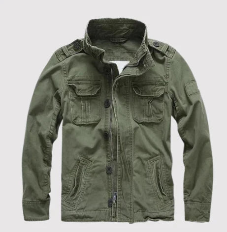 Men’s Jacket with Button Closure and Multiple Pockets