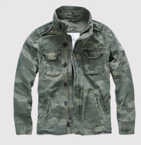 Men’s Jacket with Button Closure and Multiple Pockets