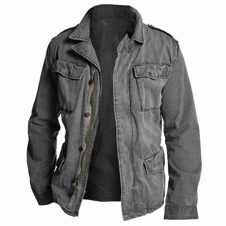 Men’s Jacket with Collar and Multiple Pockets
