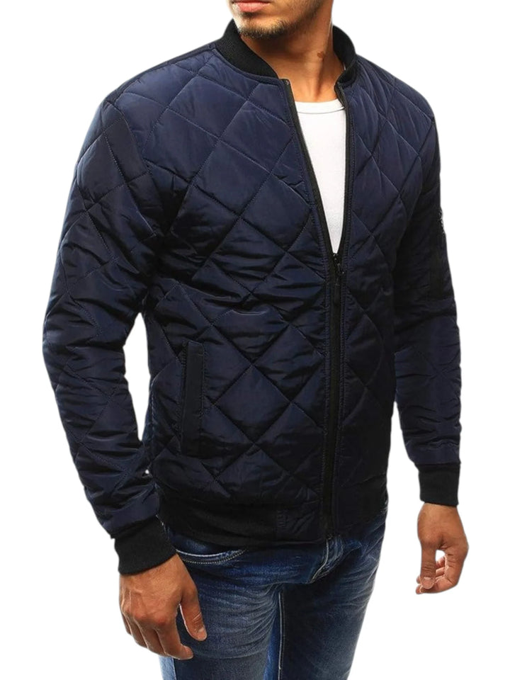 Men’s Jacket with Diamond-Quilted Pattern