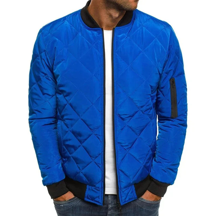 Men’s Jacket with Diamond-Quilted Pattern