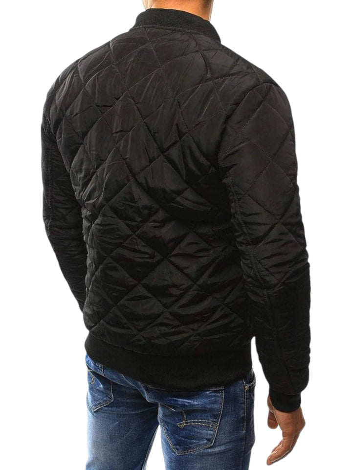 Men’s Jacket with Diamond-Quilted Pattern