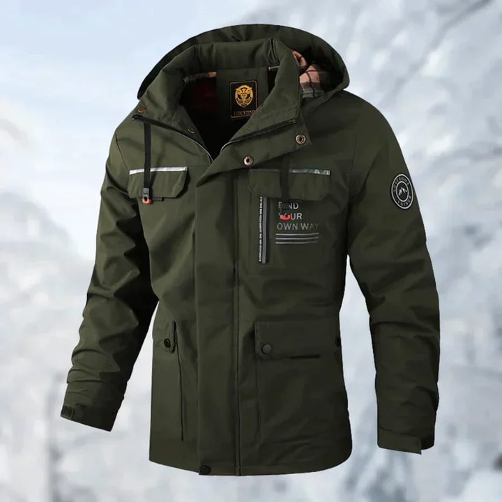 Men’s Jacket with Hood and Snap Button Closure
