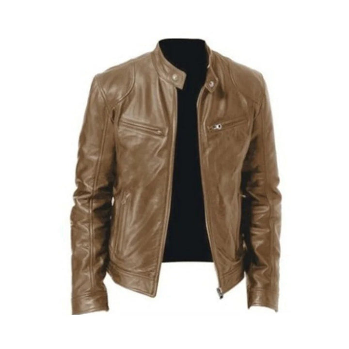 Men’s Jacket with Stand-Up Collar and Zipper