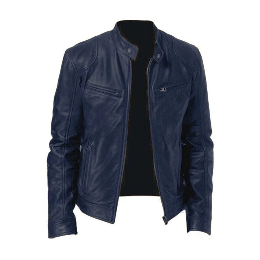 Men’s Jacket with Stand-Up Collar and Zipper