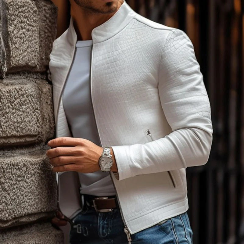 Men’s Jacket with Texture and Zip Pockets