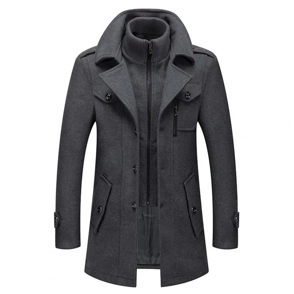 Men’s Layered Coat with Collar