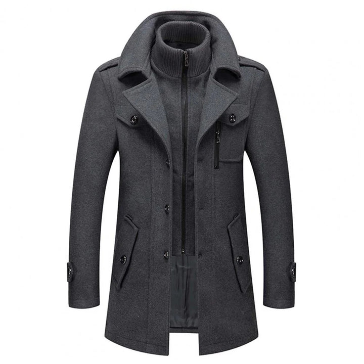 Men’s Layered Coat with Collar
