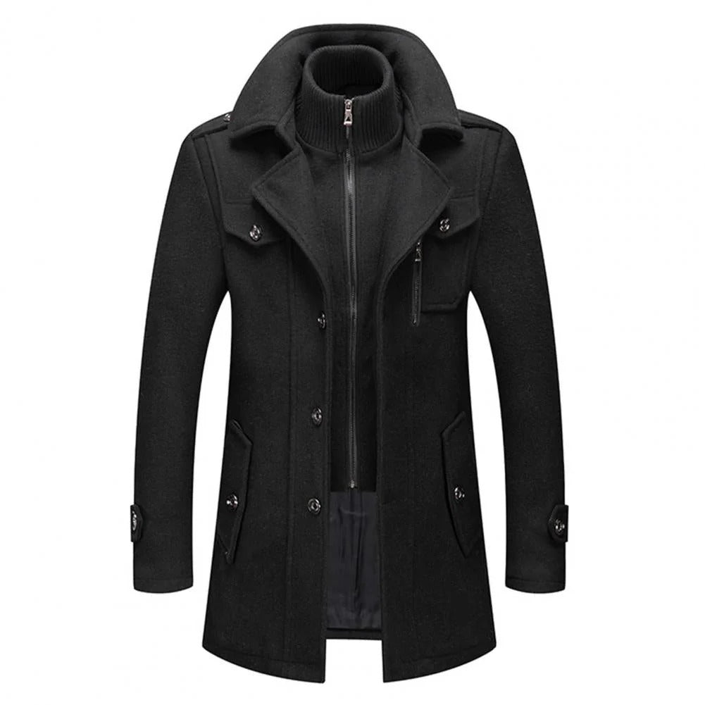 Men’s Layered Coat with Collar