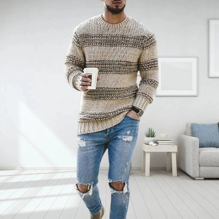 Men’s Long-Sleeve Striped Sweater