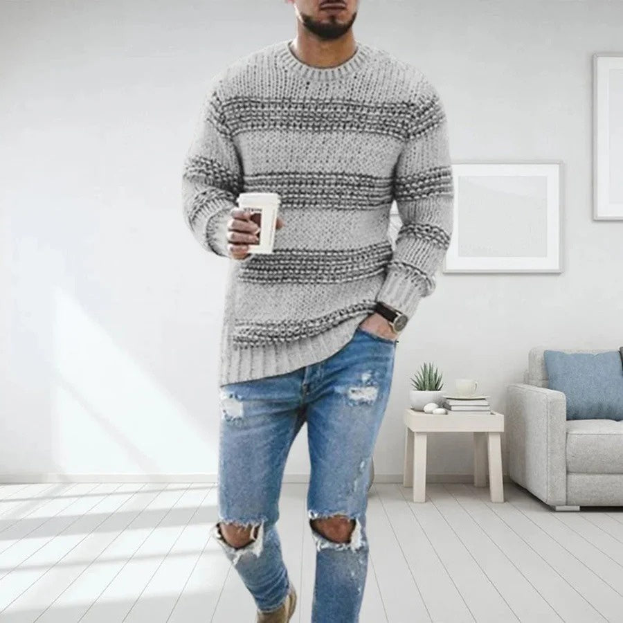 Men’s Long-Sleeve Striped Sweater