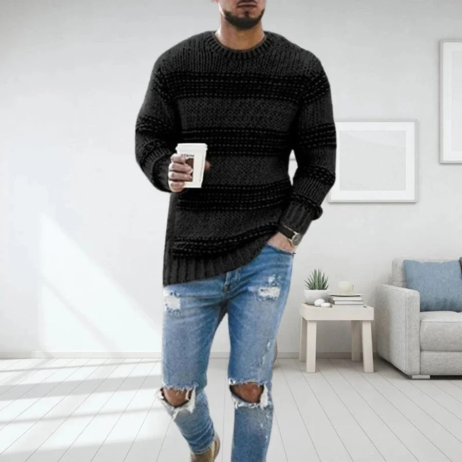 Men’s Long-Sleeve Striped Sweater