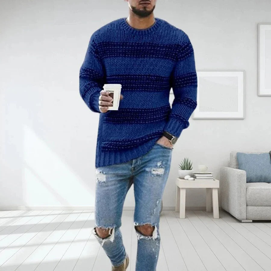 Men’s Long-Sleeve Striped Sweater