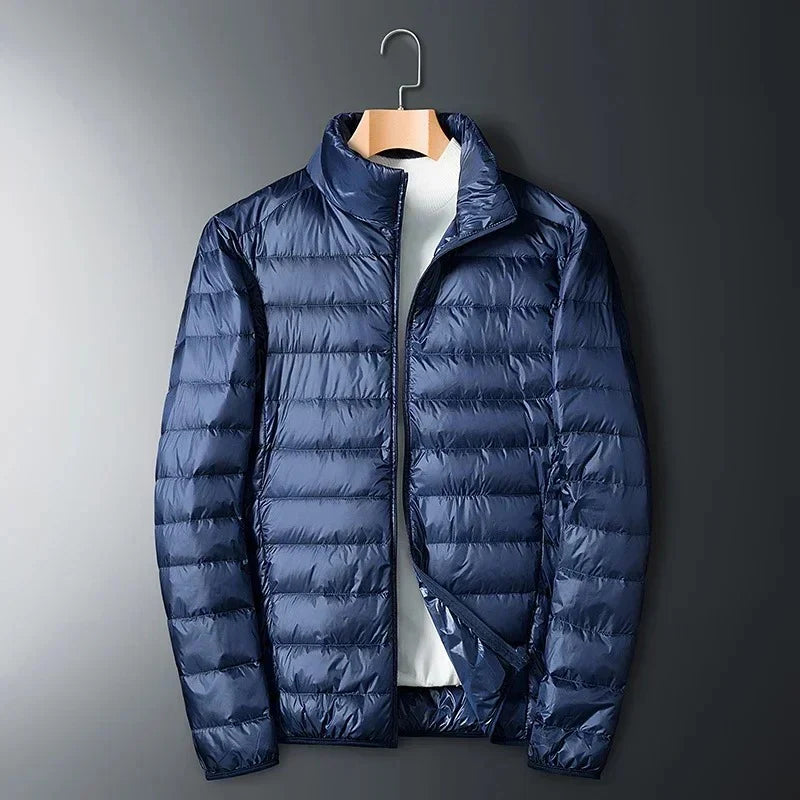 Men’s Puffer Jacket with Stand-Up Collar