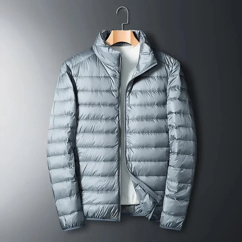 Men’s Quilted Jacket with Stand-Up Collar